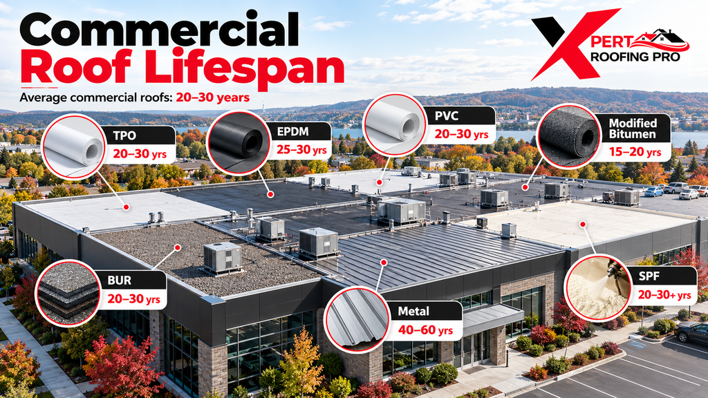 Commercial Roofing Lifespan by Material